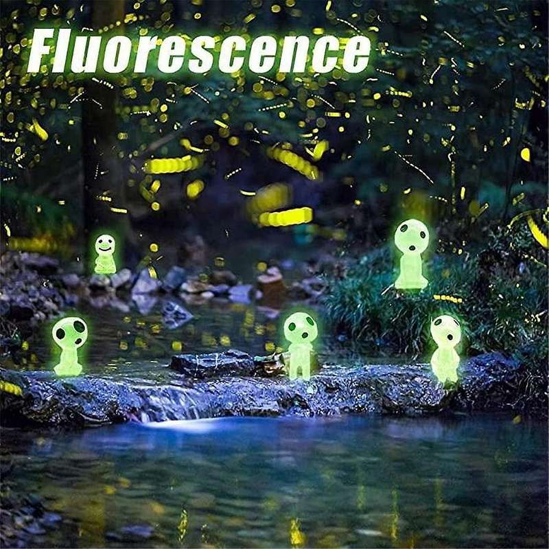 10Pcs Fairy Garden Gnome Outdoor Miniature Luminous Garden Ghost Decor for Outside Glow in the Dark