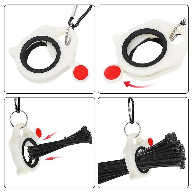 10Pcs Fluorescent Cable Tie Organizer Storage Cable Tie Holder Portable Cable Tie Storage Tool