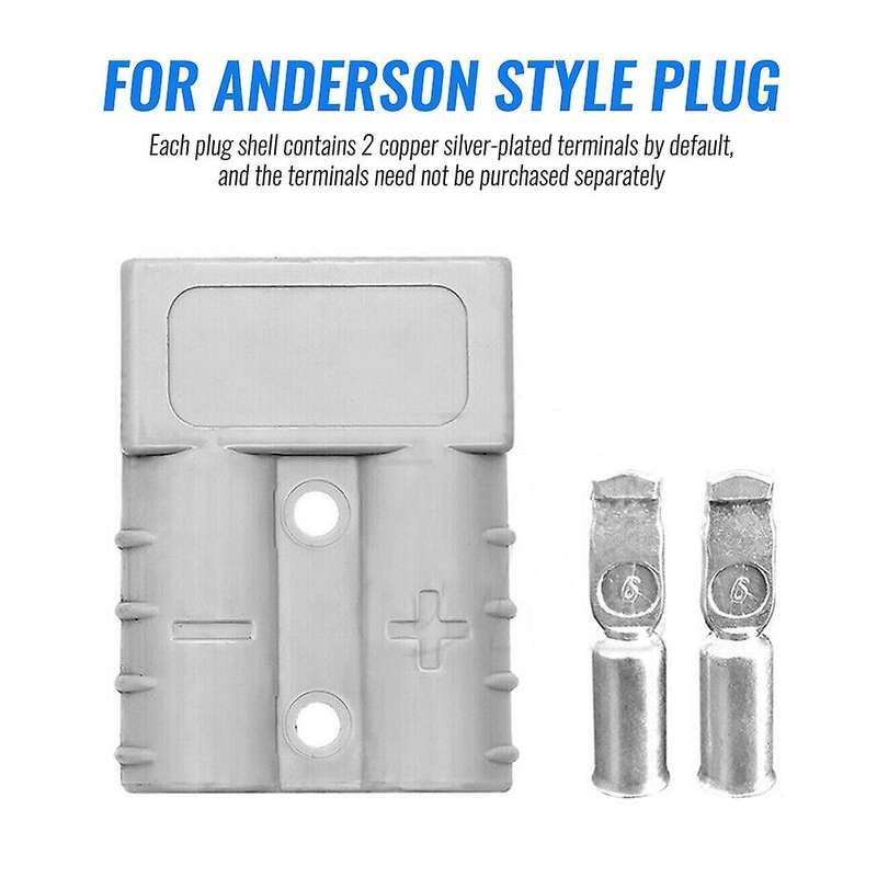 10pcs for Anderson Style Plug Connectors Dc 50a 12-24v 6awg Double Pole with Copper Contact Connect