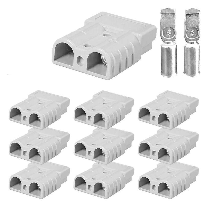 10pcs for Anderson Style Plug Connectors Dc 50a 12-24v 6awg Double Pole with Copper Contact Connect