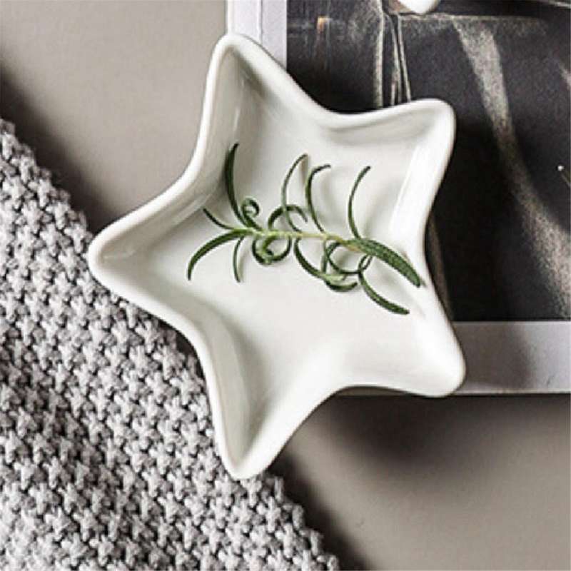 10pcs Five-pointed Star Shaped Condiment Dishes Dipping Sauce Dish Soy Sauce Pinch Bowl Ceramic Bbq-