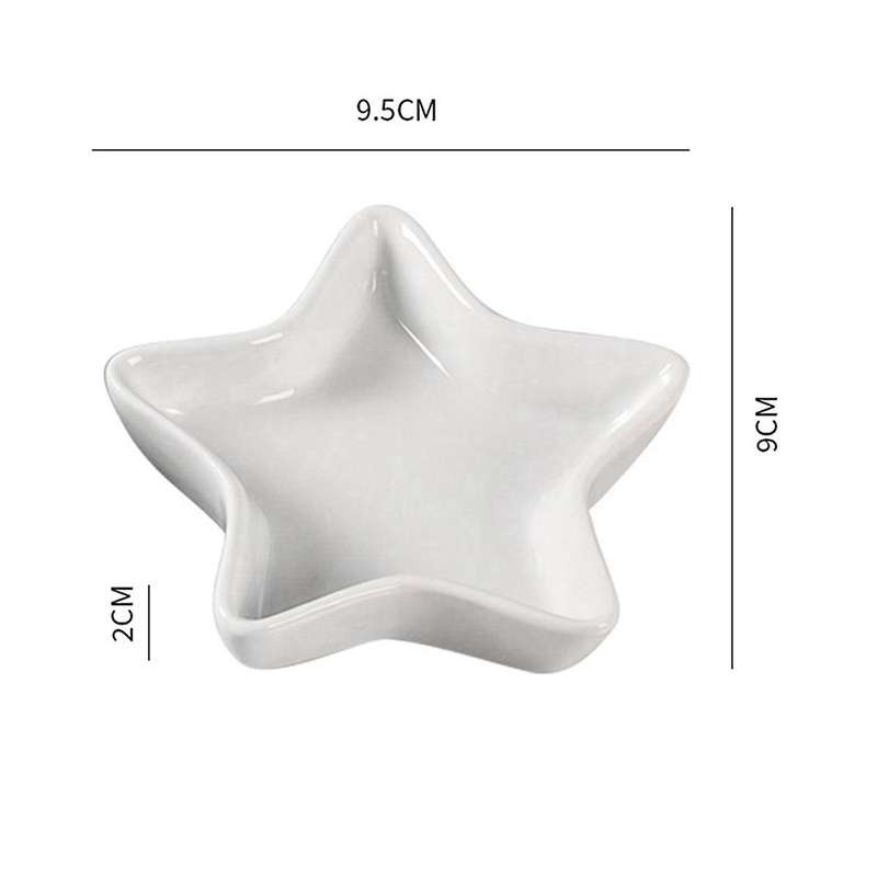 10pcs Five-pointed Star Shaped Condiment Dishes Dipping Sauce Dish Soy Sauce Pinch Bowl Ceramic Bbq-