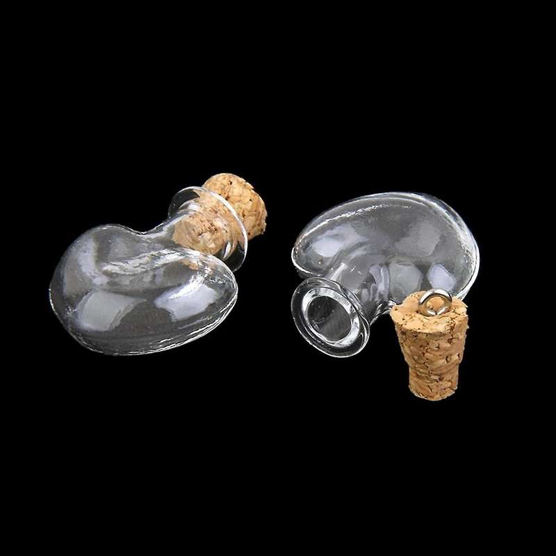 10pcs glass cork bottle glasses ampoules wool bottle pendants heart f