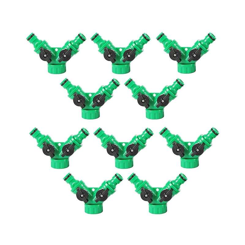 10pcs Garden Irrigation Y-shaped Water Splitter 20/25mm Female Thread 2way Water Valve Watering Sys