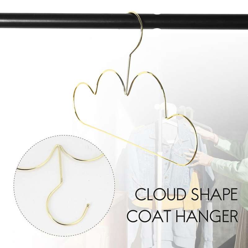 10Pcs Hangers Non Metal Toddlers Clothes Hanger Golden Kids Cloud Shape Coat Hanger Clothing Storag