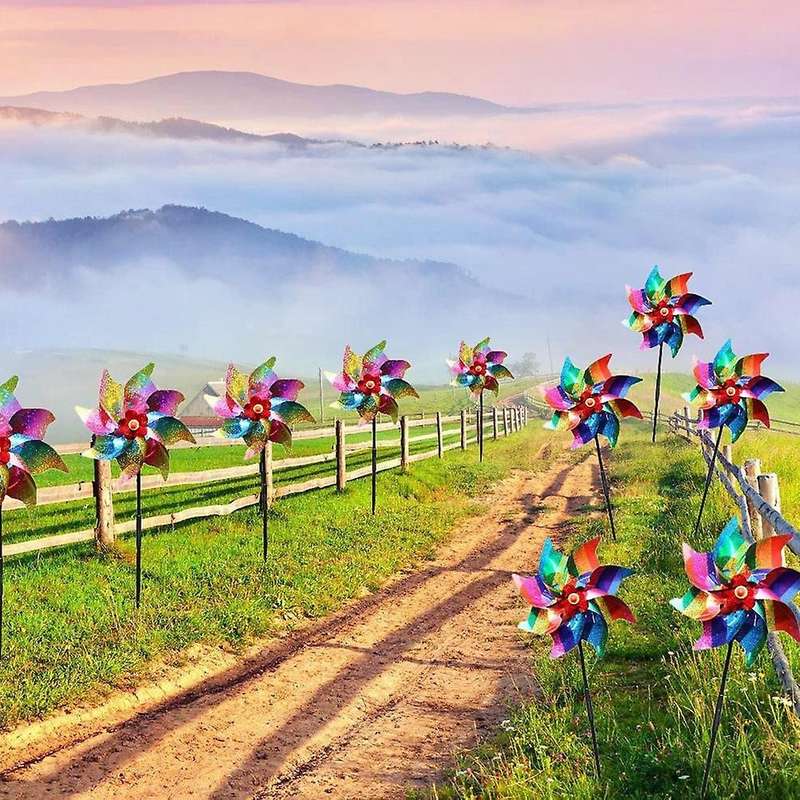 10Pcs High Reflective Bird Scarer Windmill,Bird Deterrent Scarer Windmill,Effective Reflection Colo