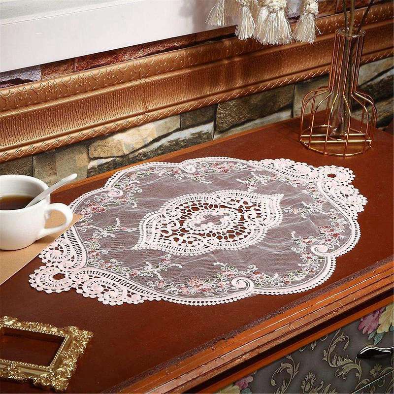 10pcs Lace Doilies for Tables Embroidered Lace Placemats Vintage Crochet Doilies Exquisite Retro Vic