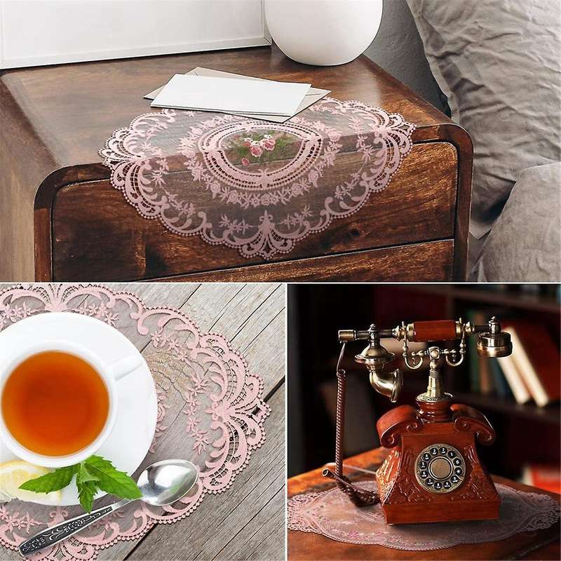 10pcs Lace Doilies for Tables Embroidered Lace Placemats Vintage Crochet Doilies Exquisite Retro Vic