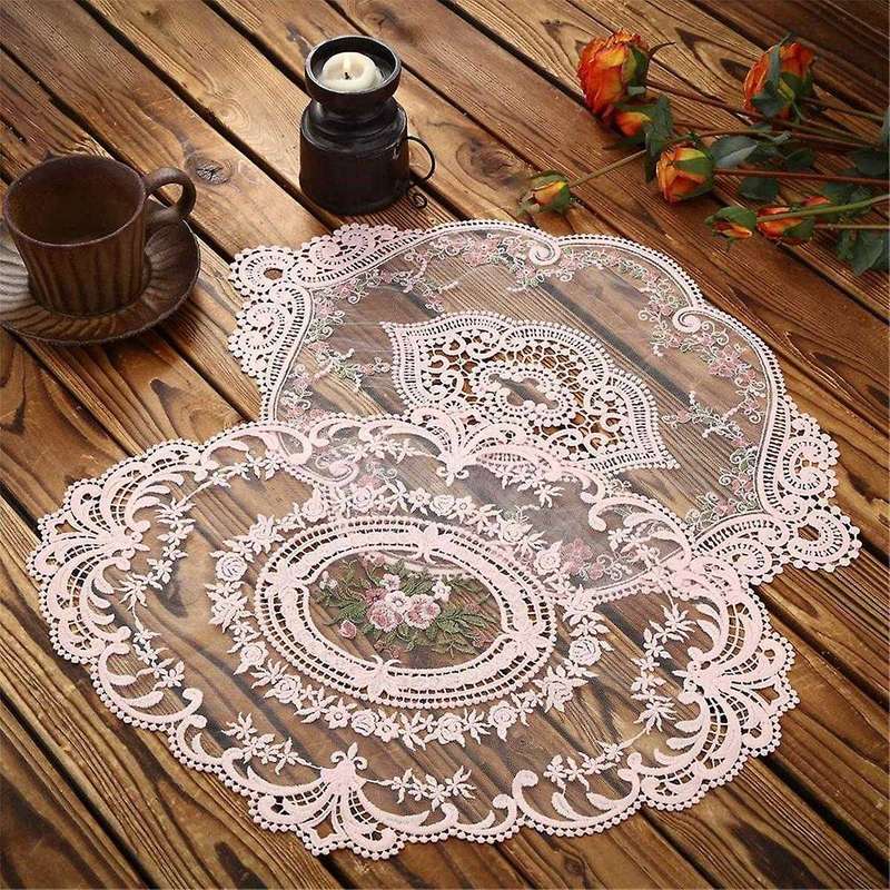 10pcs Lace Doilies for Tables Embroidered Lace Placemats Vintage Crochet Doilies Exquisite Retro Vic