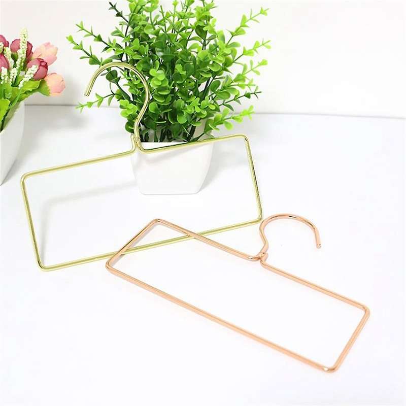 10pcs Iron Square Scarf Ring Hanger Belt Rack Non- Tie Hanging Hook Closet Organizer Storage Holder