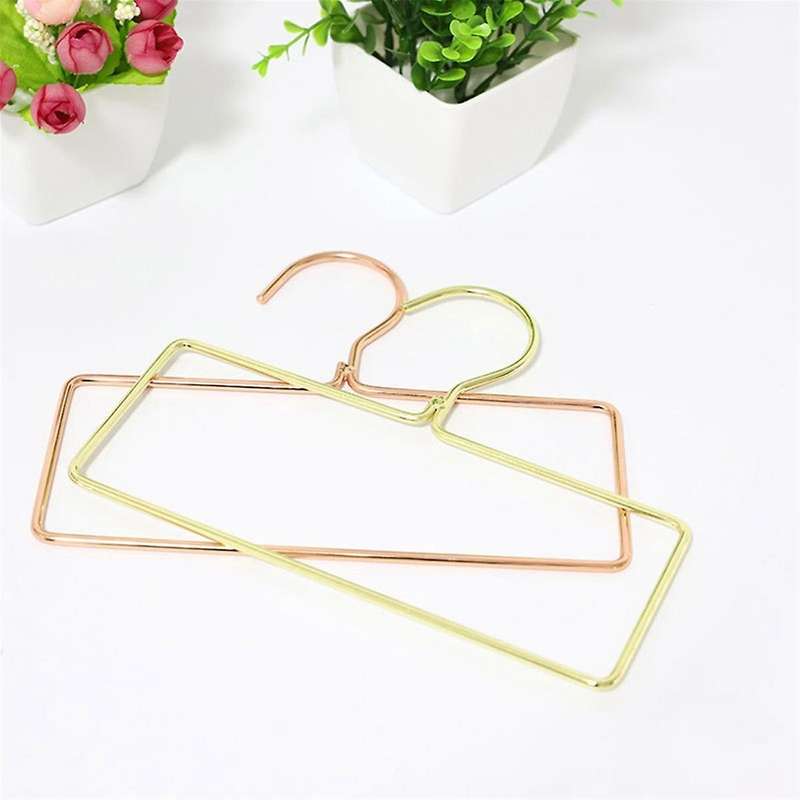 10pcs Iron Square Scarf Ring Hanger Belt Rack Non- Tie Hanging Hook Closet Organizer Storage Holder