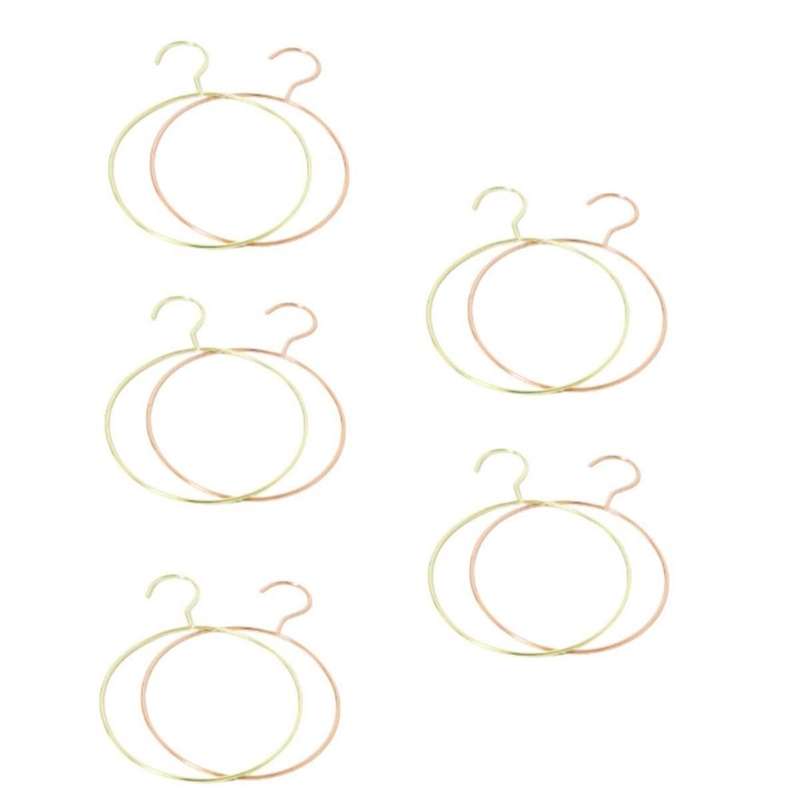 10pcs Iron Round Scarf Ring Hanger Belt Rack Non- Tie Hanging Hooks Closet Organizer Storage Holder