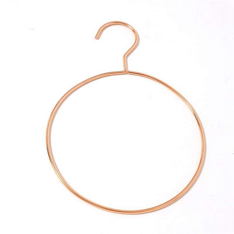 10pcs Iron Round Scarf Ring Hanger Belt Rack Non- Tie Hanging Hooks Closet Organizer Storage Holder