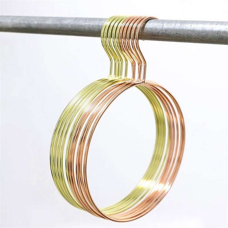 10pcs Iron Round Scarf Ring Hanger Belt Rack Non- Tie Hanging Hooks Closet Organizer Storage Holder
