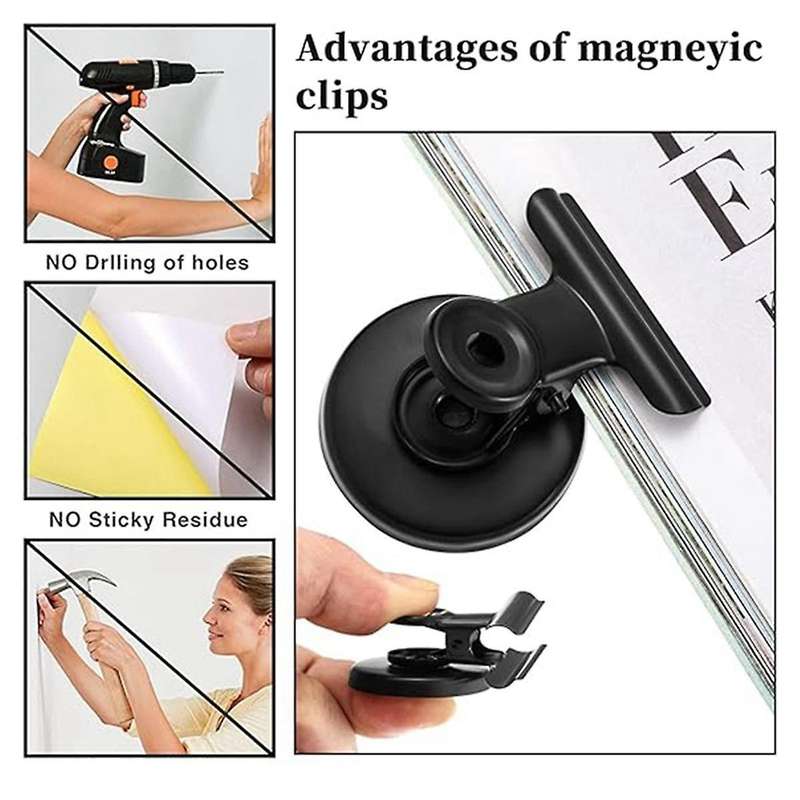 10pcs Magnetic Clips Fridge Magnet Hook Clip for Family School Freezer Kitchen Refrigerator