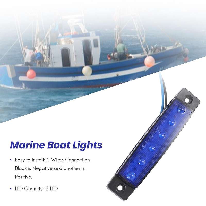 10PCS Marine Boat Lights 12V Waterproof Boat 6 LED Lights Kayak Lights for Boat Deck & Cockpit Decor