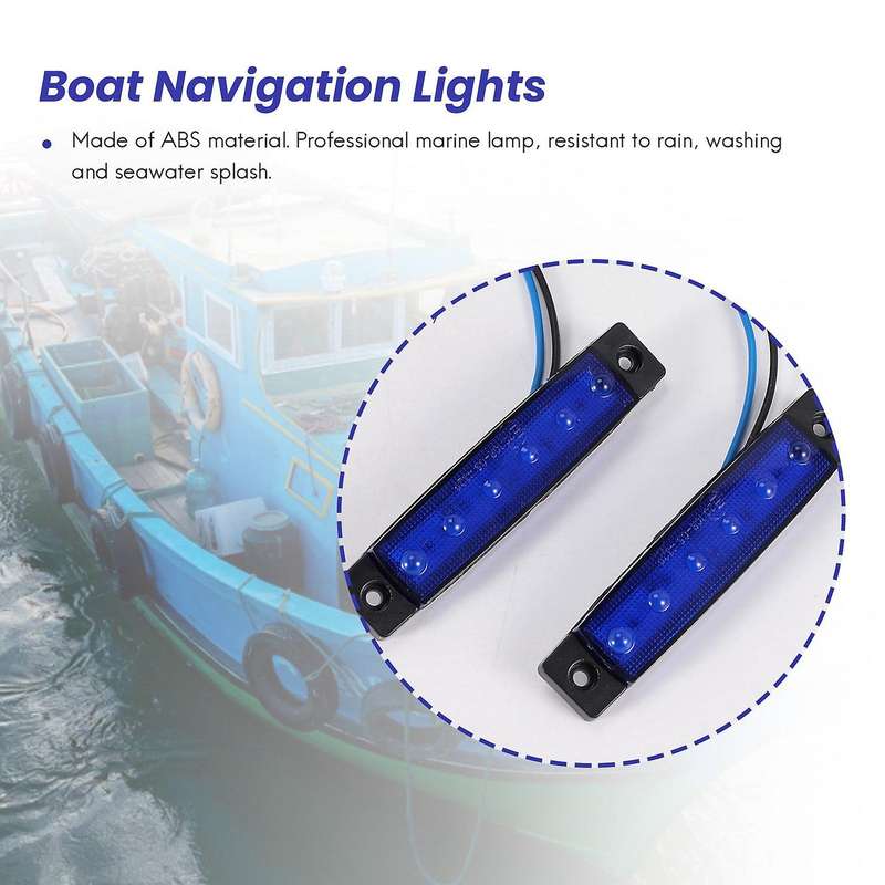 10PCS Marine Boat Lights 12V Waterproof Boat 6 LED Lights Kayak Lights for Boat Deck & Cockpit Decor