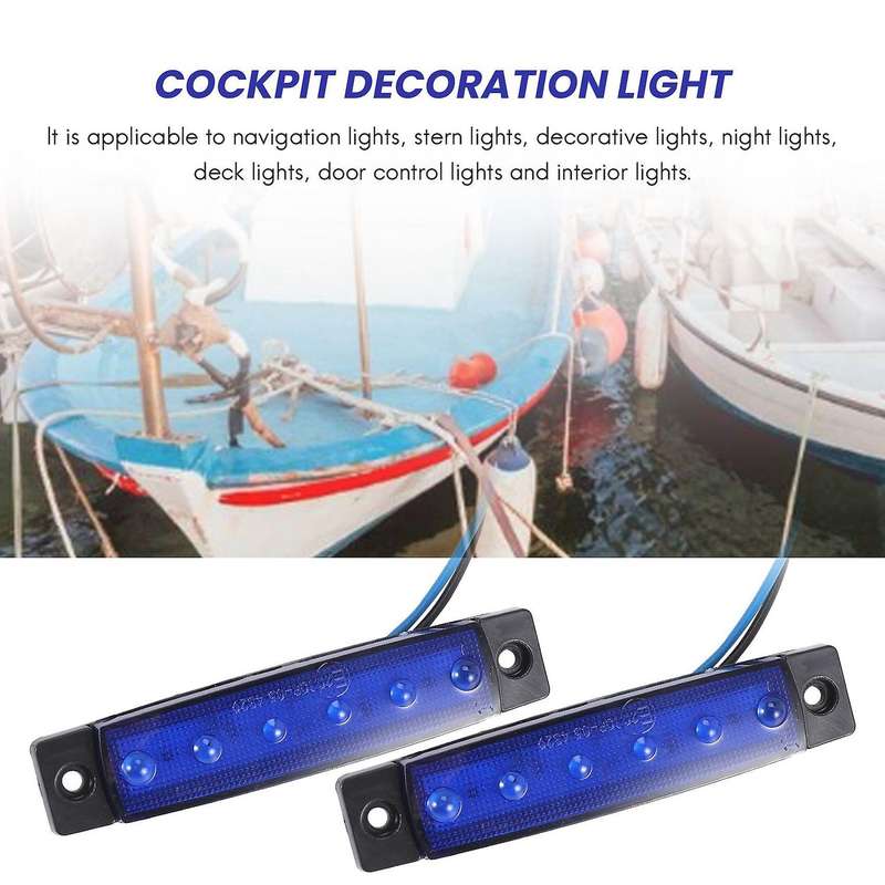 10PCS Marine Boat Lights 12V Waterproof Boat 6 LED Lights Kayak Lights for Boat Deck & Cockpit Decor