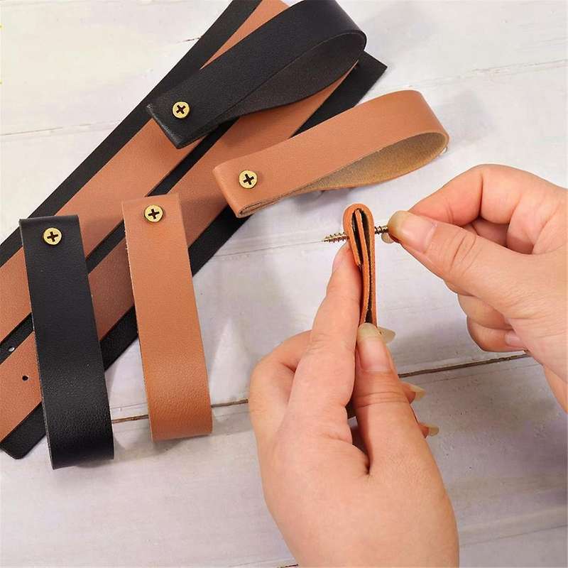 10pcs Leather Curtain Rod Holder,leather Curtain Rod Bracket,pu Leather Loop Strap for Wood Curtain