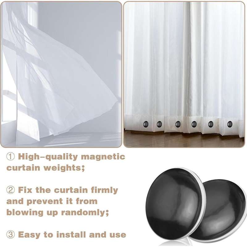 10pcs Magnetic Shower Curtain Weights, Prevent Outdoor Curtain From Blowing Around, Great for Draper