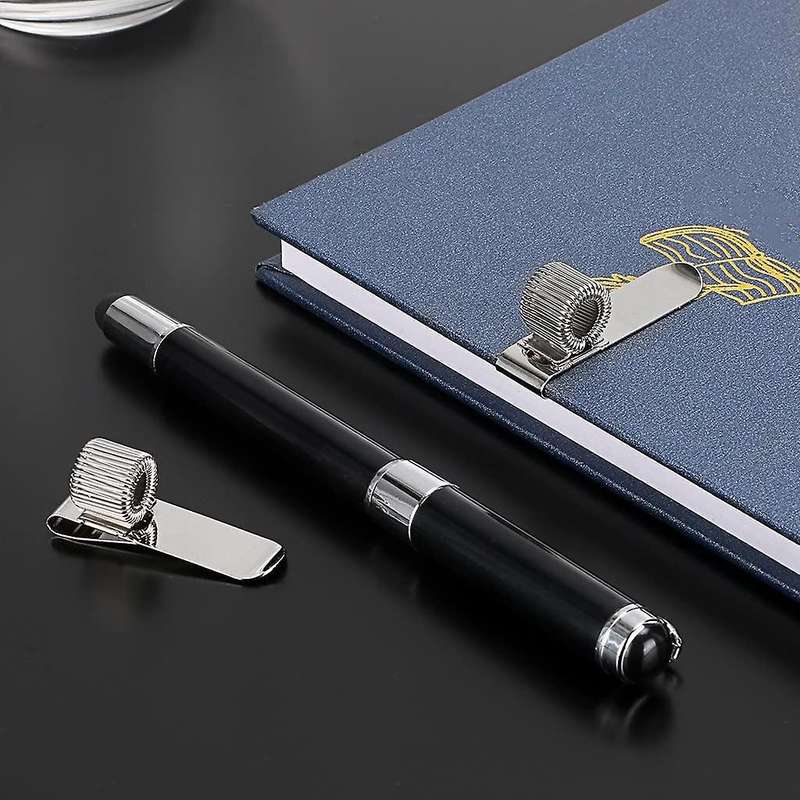 10Pcs Metal Pen Loop Holder Clips Pen Pencil Holder Pen Clip Holder with Adjustable Spring Loop Fit