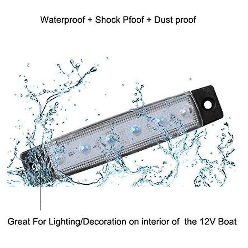 10PCS Marine Boat Lights 12V Waterproof Boat 6LED Lights Kayak Lights for Boat Deck & Cockpit Decora