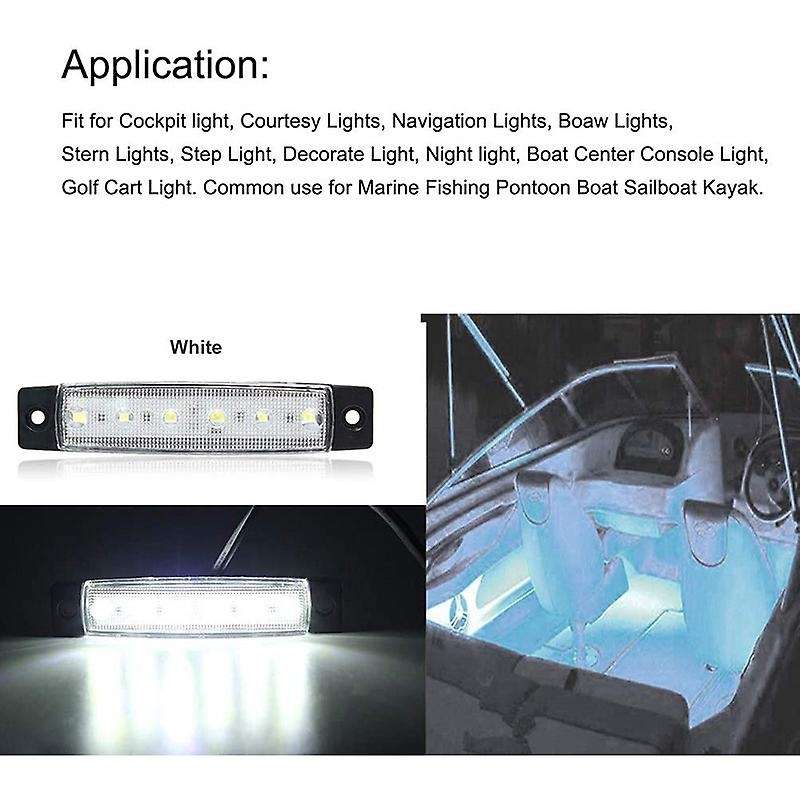 10PCS Marine Boat Lights 12V Waterproof Boat 6LED Lights Kayak Lights for Boat Deck & Cockpit Decora