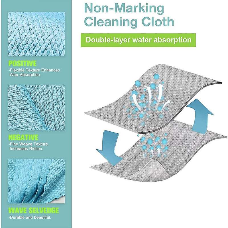 10Pcs Microfiber Cleaning Cloth Kitchen Dish Cloth Lazy Fish Scale Rag Absorbent Scouring Pad Thick
