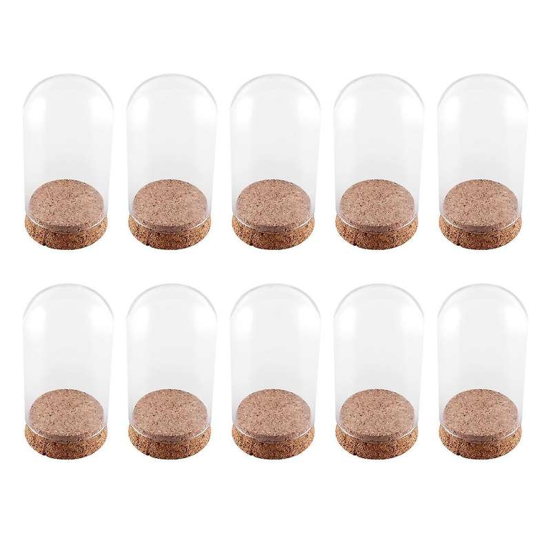 10pcs Mini Clear Glass Hemisphere Cover Dome Cabochon Office Room Table Display Decor Dry Flower Or