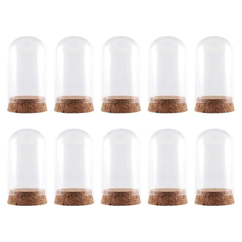 10pcs Mini Clear Glass Hemisphere Cover Dome Cabochon Office Room Table Display Decor Dry Flower Or