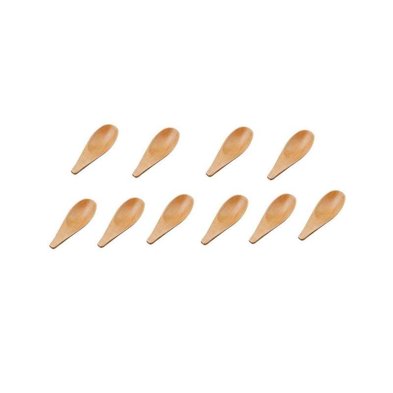 10Pcs Mini Wooden Spoon Condiments Spoon with Short Handle,for Coffee Loose Tea Leaves Milk Powder