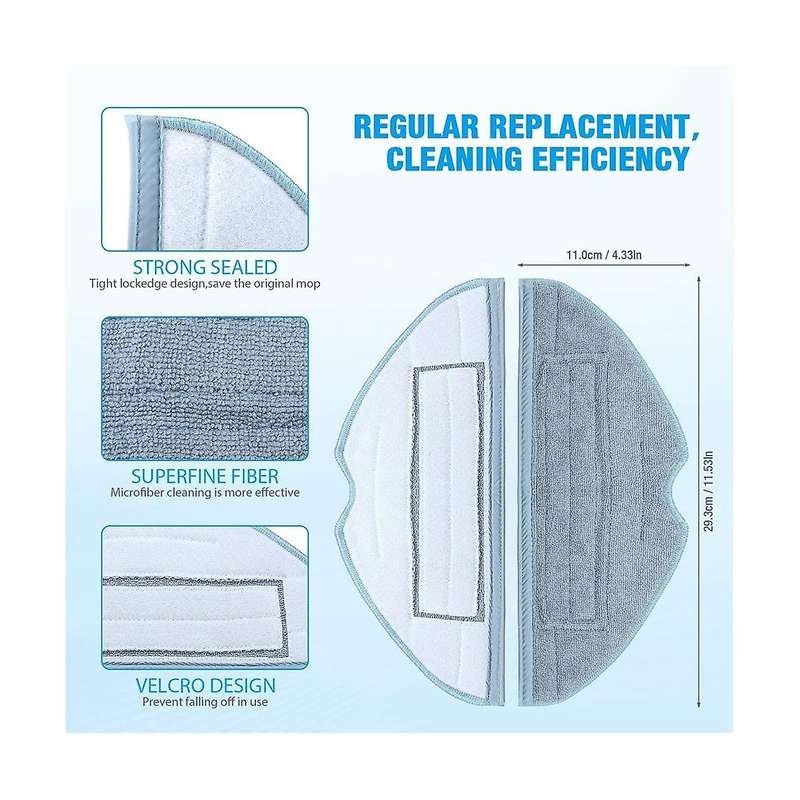 10PCS Mop Pads for S7 S7 + S7 MaxV, S7 MaxV Plus, T7S, T7 Plus, T7S Plus ,G10S, G10S PRO Robot Vacuu