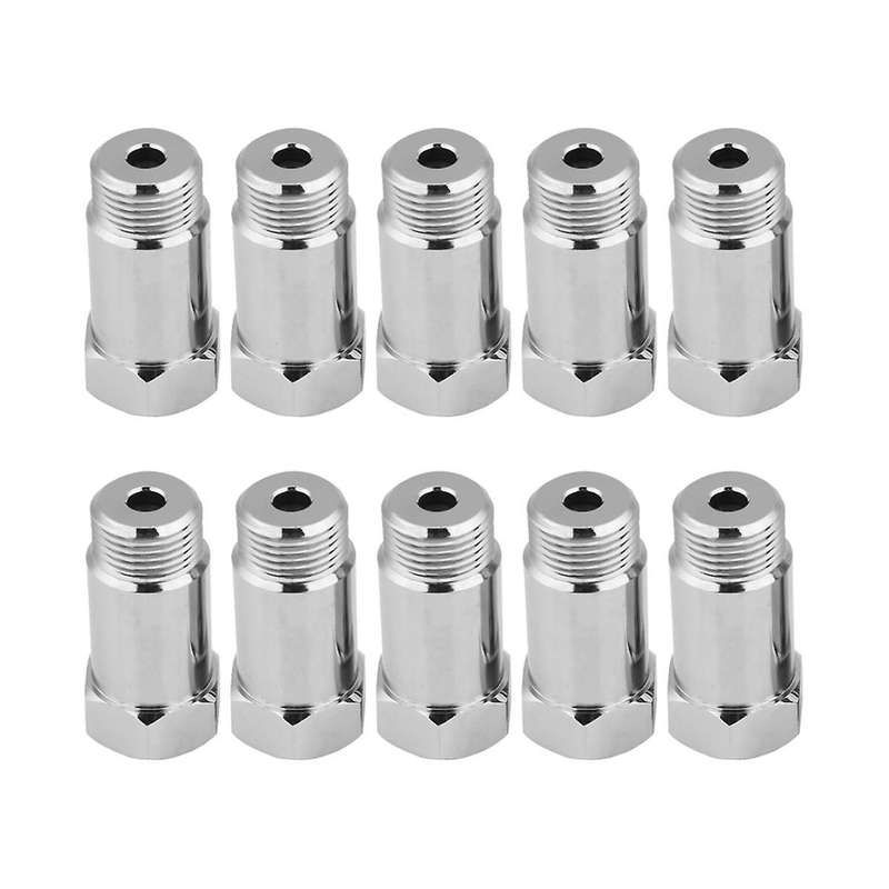 10Pcs O2 Sensor Spacer Adapter Extender Extension Straight 45mm M18X1.5 Extension Spacer Extender Ca