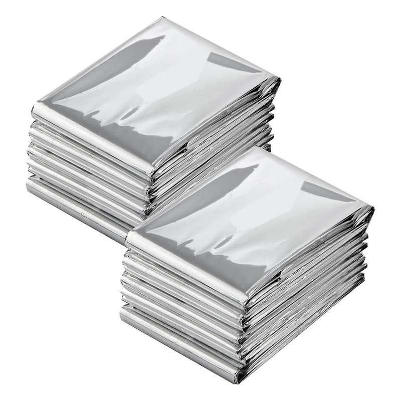 10pcs Outdoor Emergency Blanket Waterproof Space Curtain Foil Thermal Blanket 130x210cm Silver