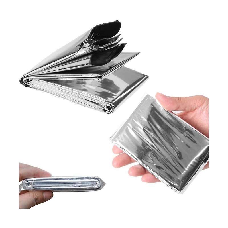 10pcs Outdoor Emergency Blanket Waterproof Space Curtain Foil Thermal Blanket 130x210cm Silver