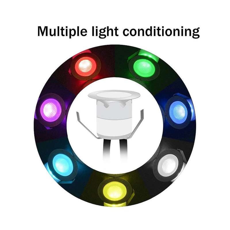 10pcs Outdoor Led Deck Light Ip67 Waterproof Recessed Stair Deck Lights Rgb Buried Light Power Cont