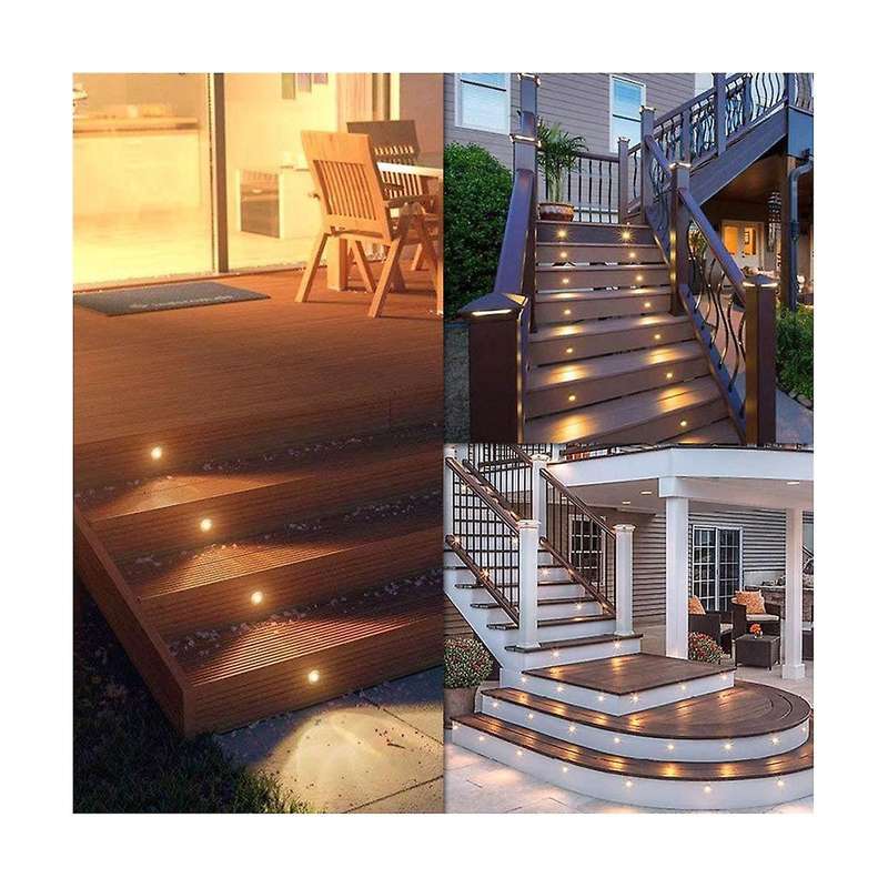 10pcs Outdoor Led Deck Light Ip67 Waterproof Recessed Stair Deck Lights Rgb Buried Light Power Cont