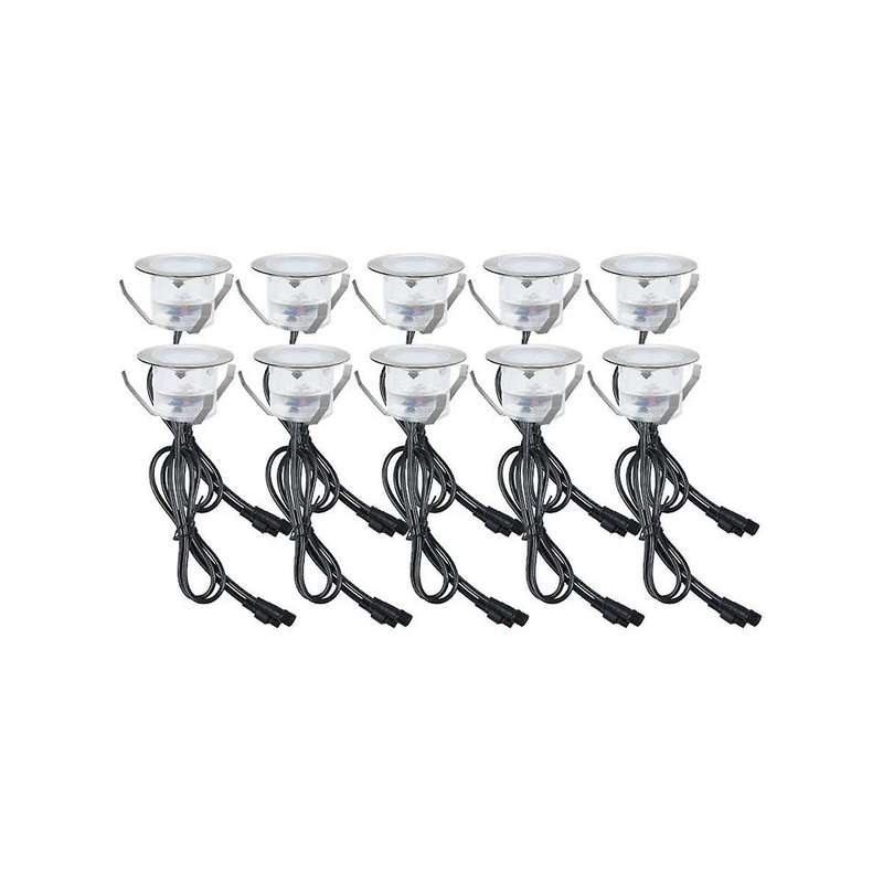 10pcs Outdoor Led Deck Light Ip67 Waterproof Recessed Stair Deck Lights Rgb Buried Light Power Cont