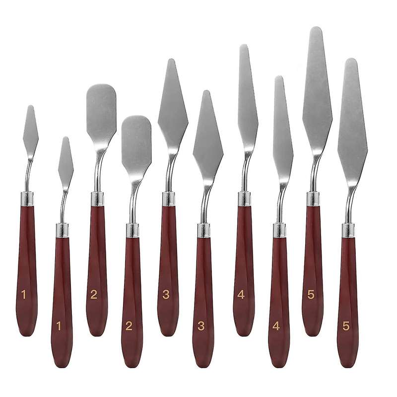 10pcs Palette Knife, Stainless Steel Painting Knife Set, Flexible Scraper Tray Knife, Oil Painting