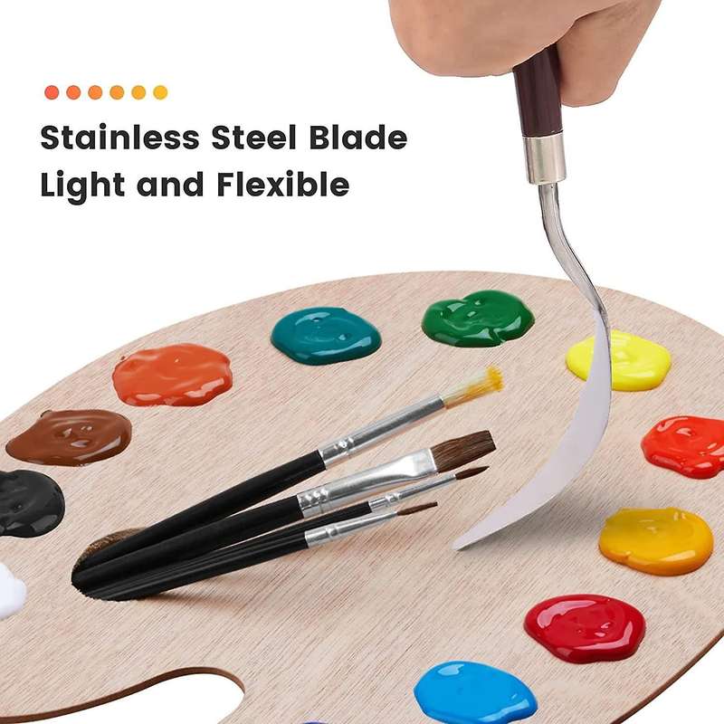 10pcs Palette Knife, Stainless Steel Painting Knife Set, Flexible Scraper Tray Knife, Oil Painting