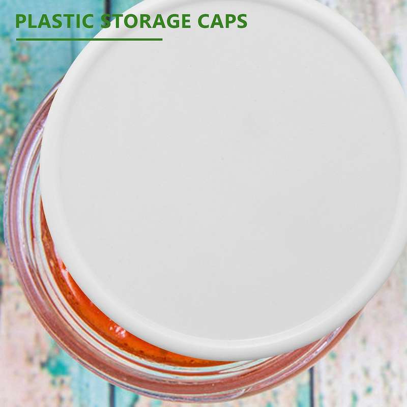 10Pcs Plastic Storage Caps Lids Ribbed Compatible 86mm Standard Regular Mouth Mason Jar Bottle