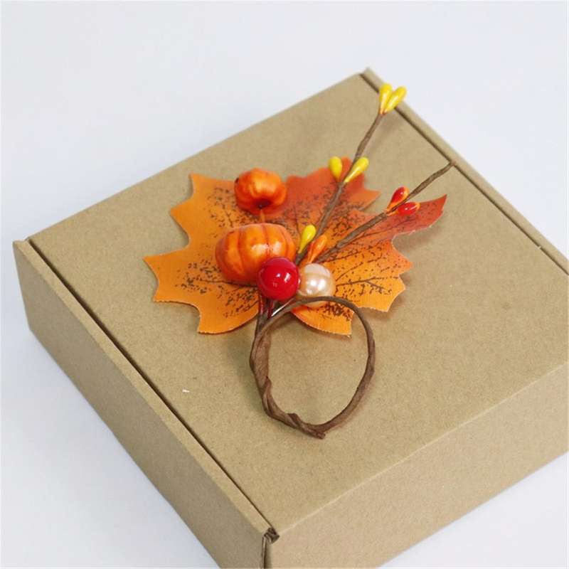 10PCS Pumkins Napkin Rings Thanksgiving Napkin Ring Holder Berry Napkin Ring Harvest Maple Fruit Pum
