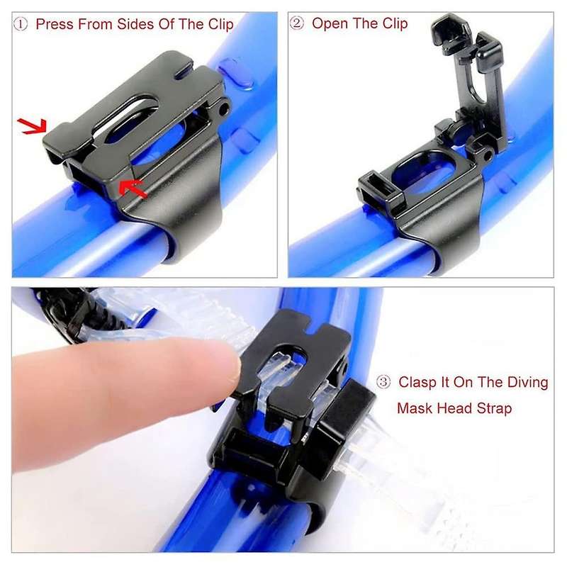 10pcs Scuba Dive Universal Plastic Clip Snorkel Retainer Replacement Snorkeling Equipment for Mask