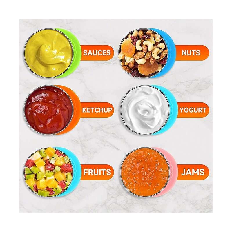 10pcs Salad Dressing Containers to Go, Reusable Small Condiment Containers with Lids, Stainless Ste