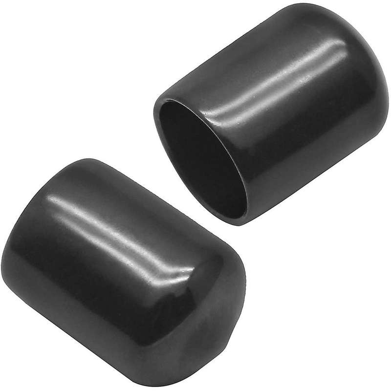 10Pcs Rubber End Caps 16Mm ID PVC Round Tube Cap Cover Screw Thread Protectors Black