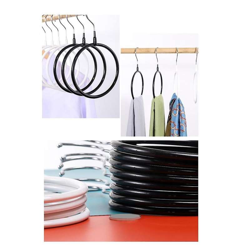 10pcs Scarf Tie Storage Ring Rack Scarves Holder Metal Coat Hanger Multifunctional Scarf Belt Tie Di