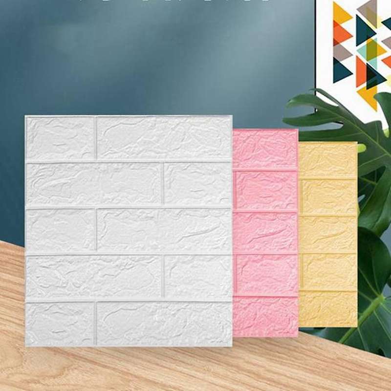 10Pcs Self-Adhesive 3D Brick Sticker DIY Waterproof Foam Wallpaper Room Kitchen Roof Ceiling Backgro