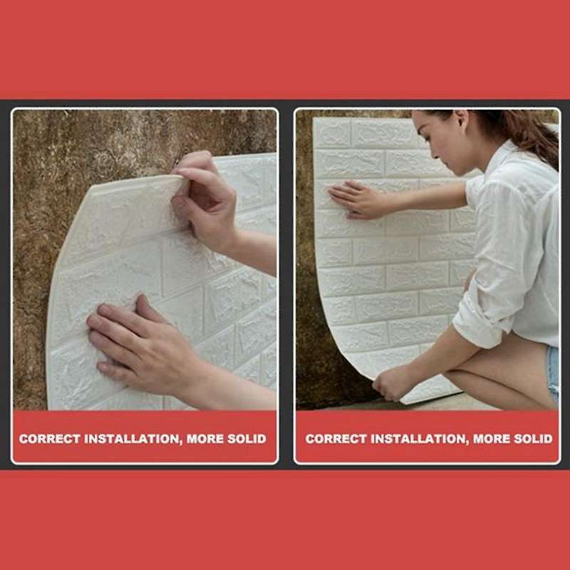 10Pcs Self-Adhesive 3D Brick Sticker DIY Waterproof Foam Wallpaper Room Kitchen Roof Ceiling Backgro