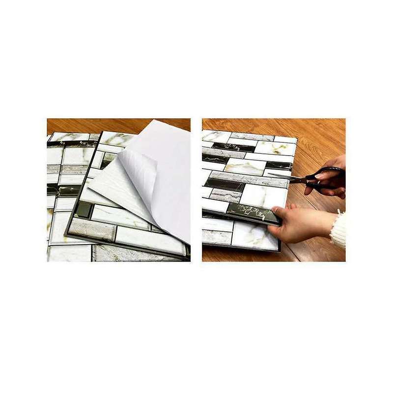 10pcs Self Adhesive Tile Wall Sticker Home Decor Pvc Sticker Covers for Kitchen Cupboard Bathroom Wa