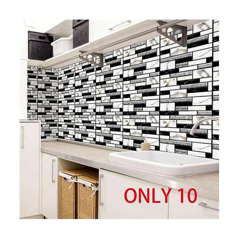 10pcs Self Adhesive Tile Wall Sticker Home Decor Pvc Sticker Covers for Kitchen Cupboard Bathroom Wa
